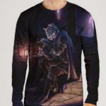 Men's Graphic 3D Animal T Shirt Print Long Sleeve Daily Tops Purple