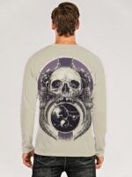 Men's 3D Graphic Skull T-Shirt Print Long Sleeve Daily Tops Purple - Image 2